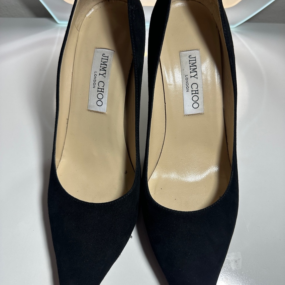 Jimmy Choo Black Suede Heels 

Romy 85MM Suede Pumps